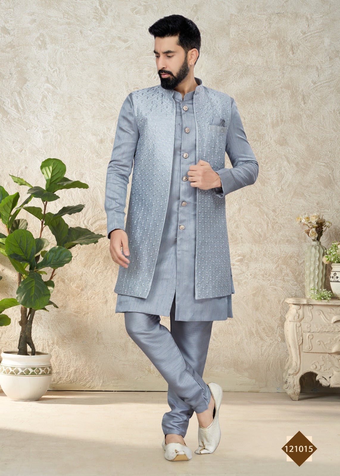 Vol 121 Wedding Wear Sherwani D.No. 121015
