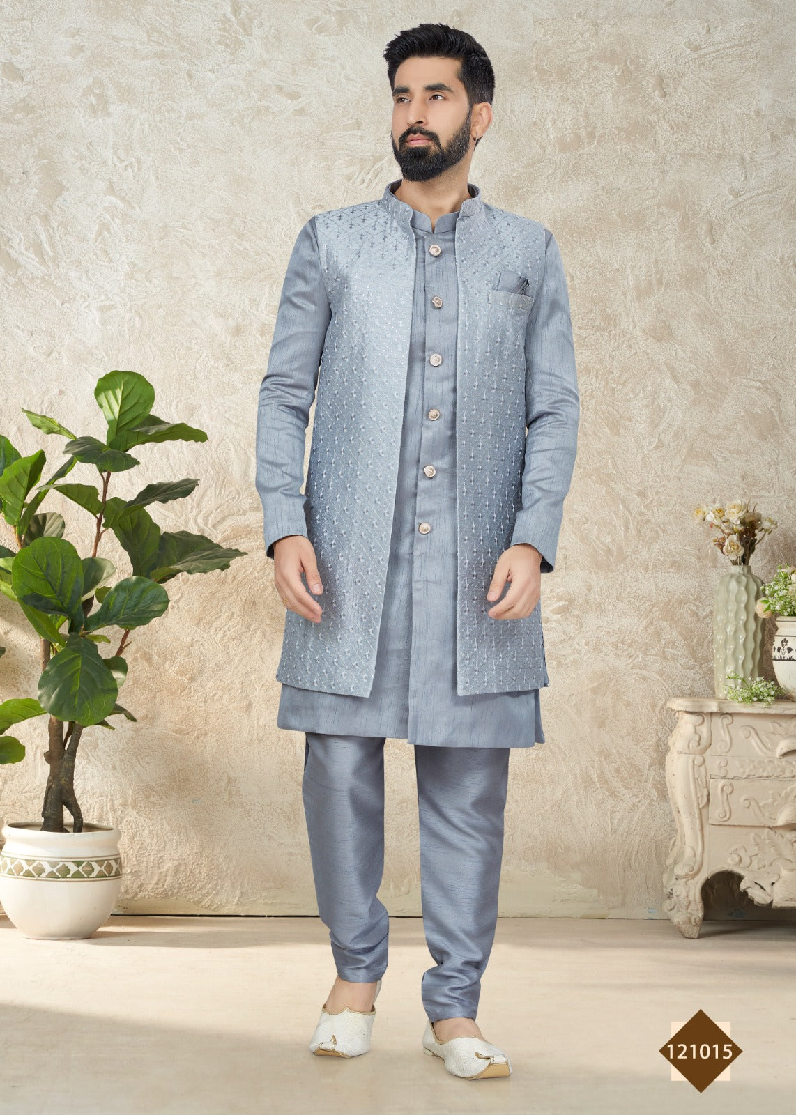 Vol 121 Wedding Wear Sherwani D.No. 121015