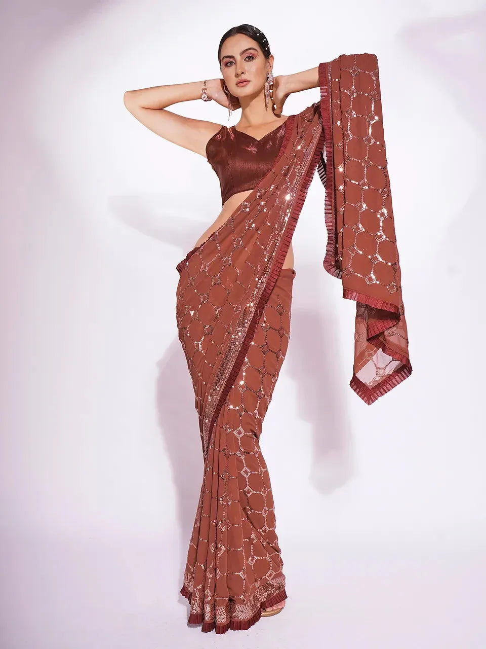 Mona Festive Wear Georgette Saree - Anant Exports