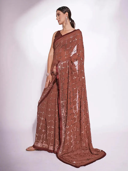 Mona Festive Wear Georgette Saree - Anant Exports