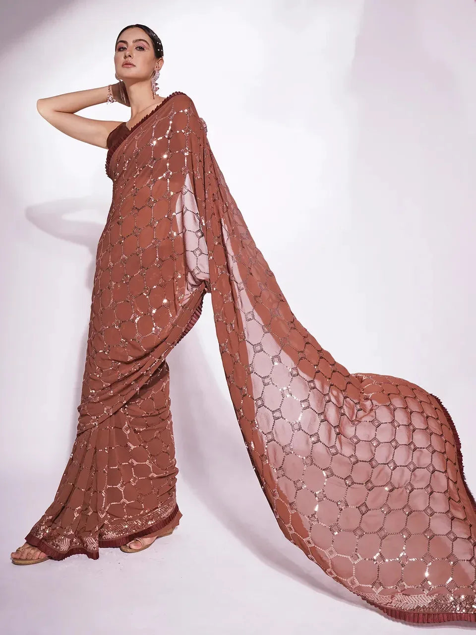 Mona Festive Wear Georgette Saree - Anant Exports