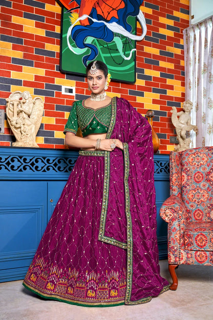 Varni Zeeya Sanskriti Chinon Crushed Lehenga D.No. 15004 - Anant Exports