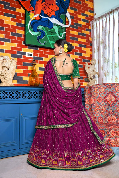 Varni Zeeya Sanskriti Chinon Crushed Lehenga D.No. 15004 - Anant Exports