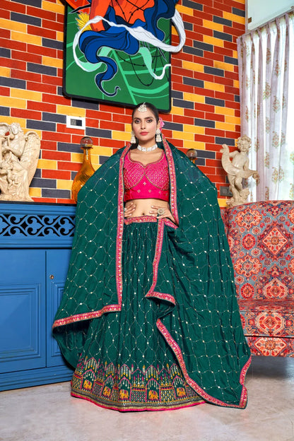 Varni Zeeya Sanskriti Chinon Crushed Lehenga D.No. 15003 - Anant Exports