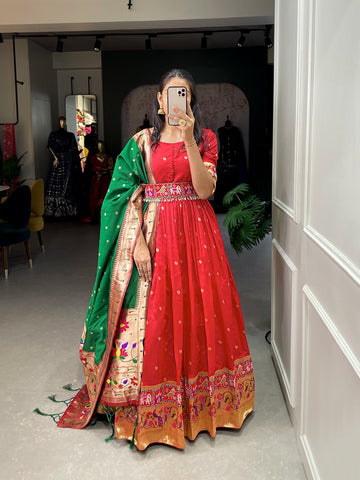 Ocassion Wear Paithani Gown D.No 5303