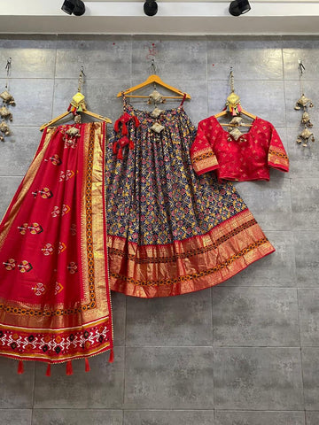 Navratri Wear Printed Skirt Chaniya Choli