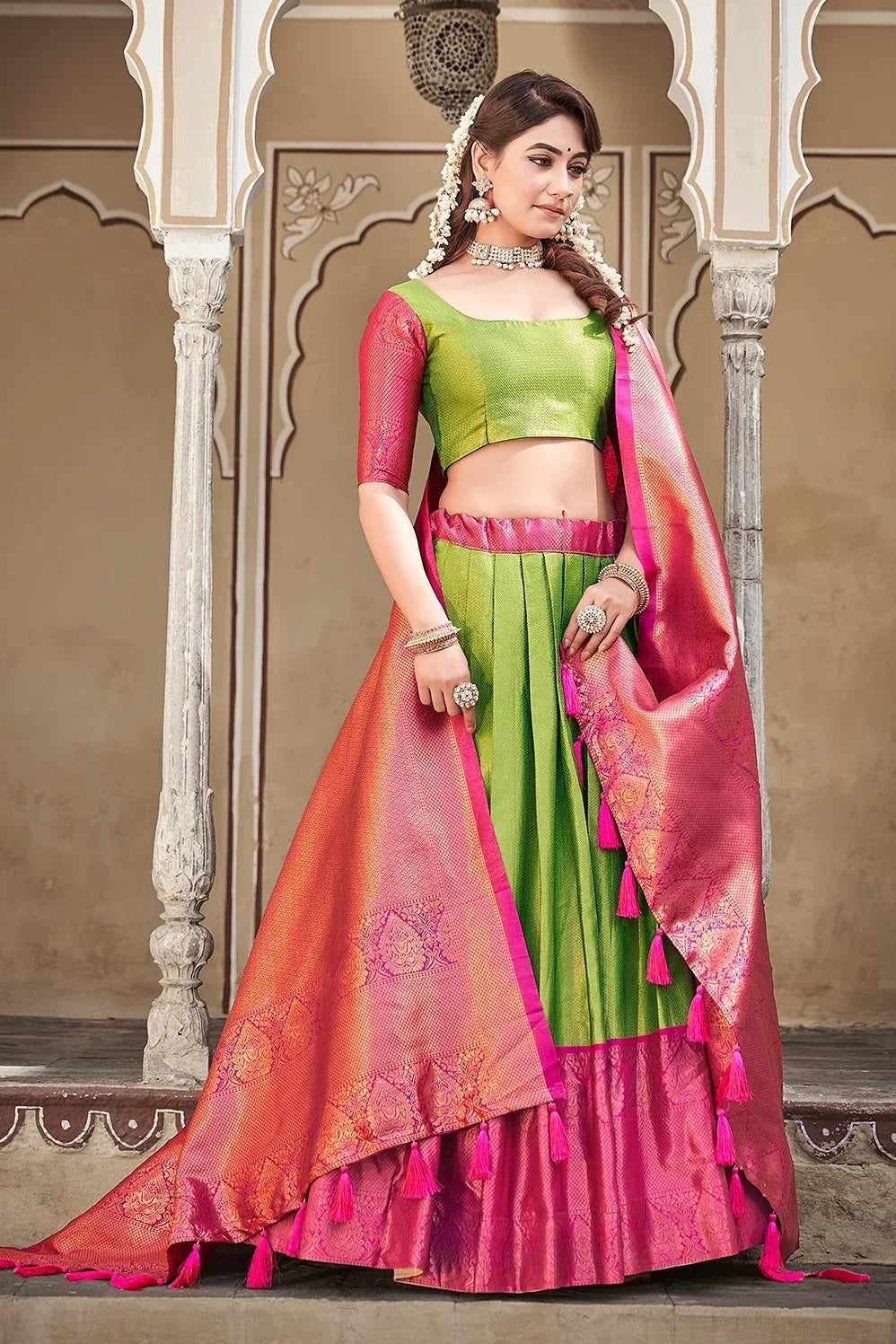 Traditional Wear Silk Lehenga Choli D.No. 2039 - Anant Exports