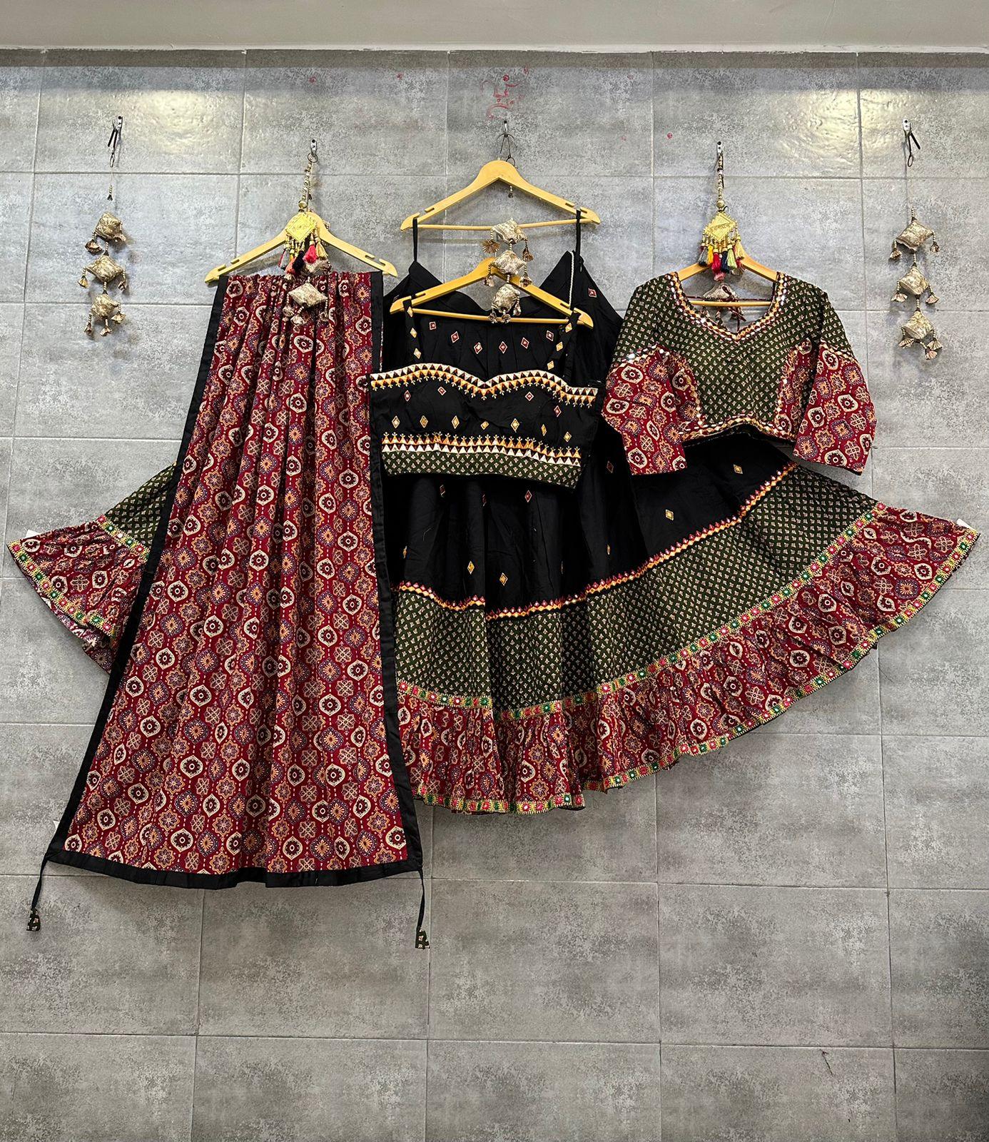 Pure Cotton Mirror Work Chaniya Choli - Anant Exports