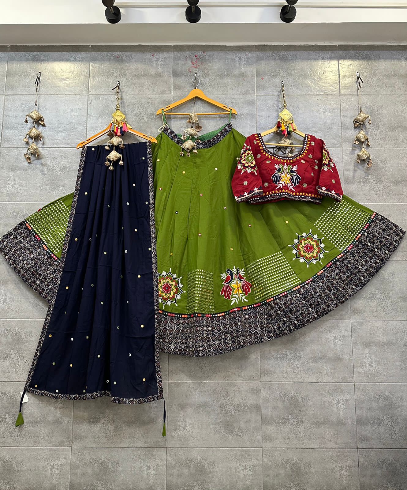 Pure Cotton Mirror Work Chaniya Choli
