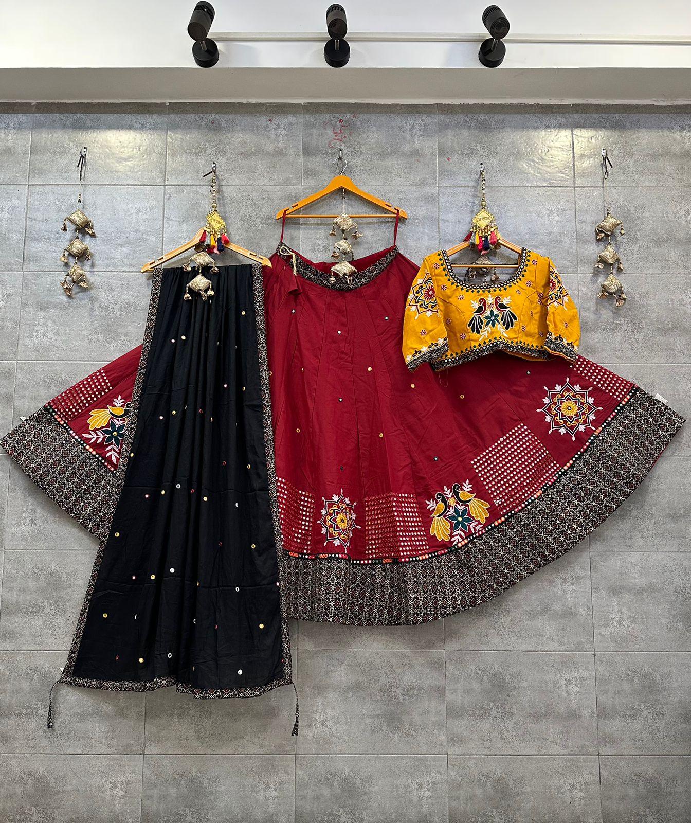Pure Cotton Mirror Work Chaniya Choli - Anant Exports