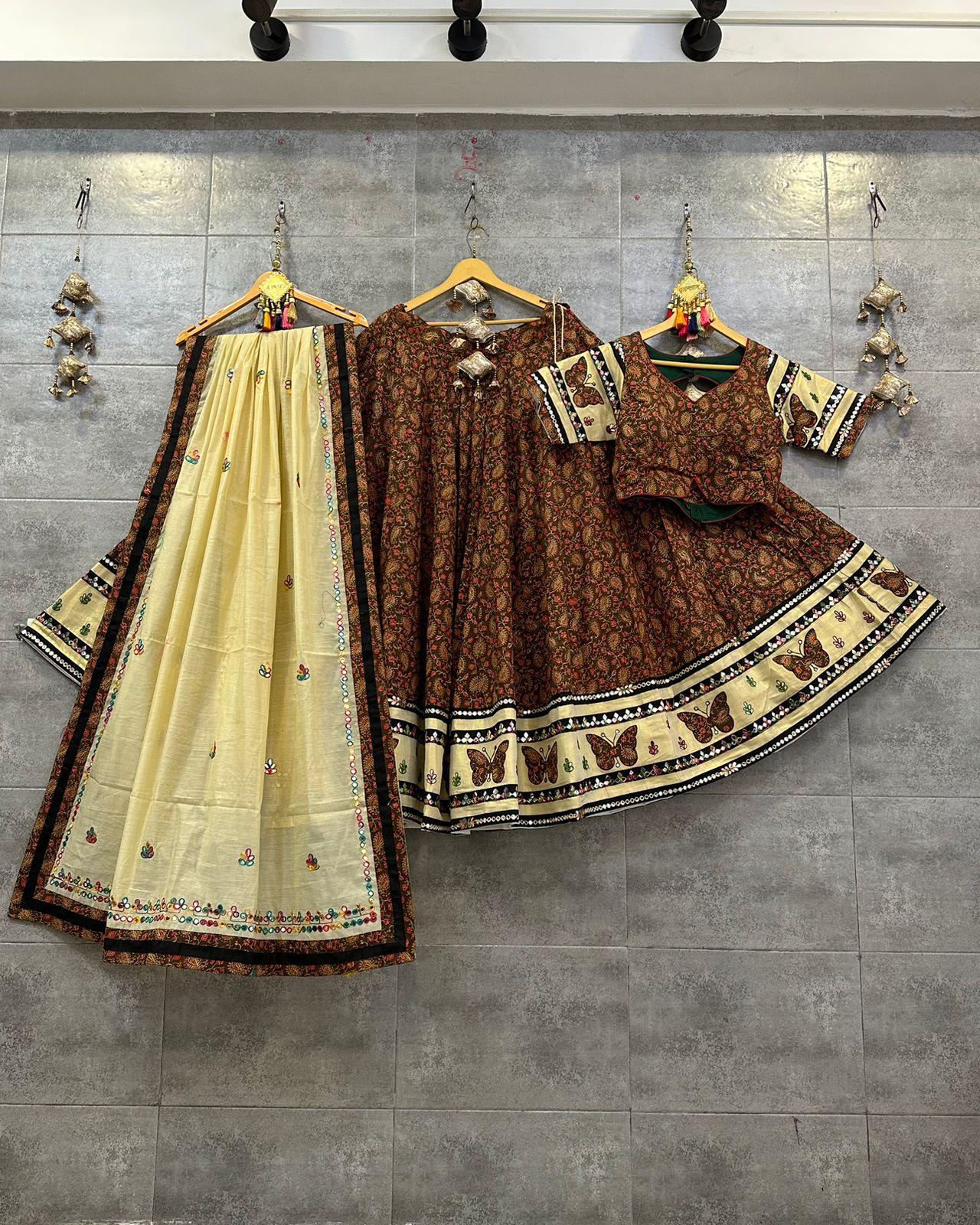 Pure Cotton Mirror Work Chaniya Choli - Anant Exports