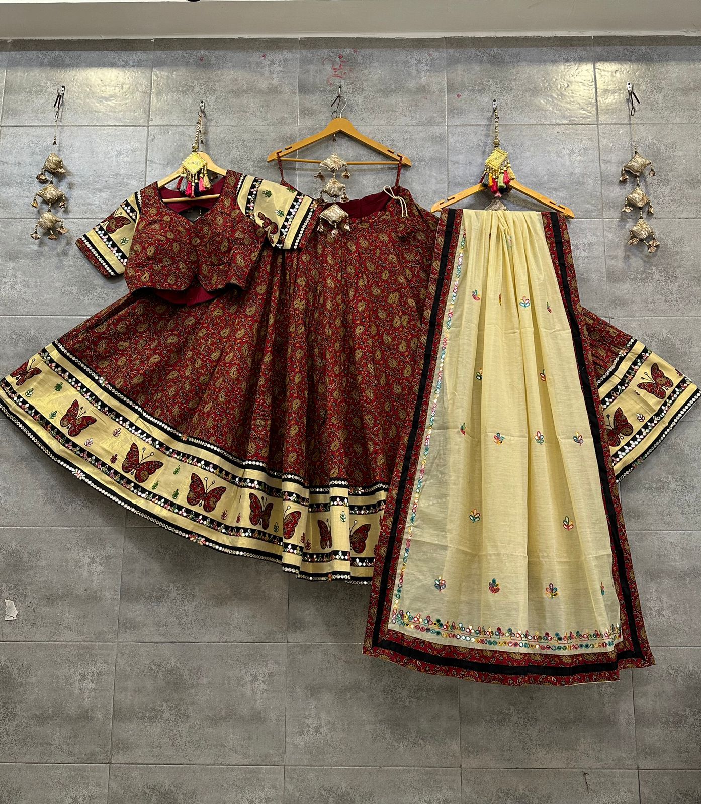 Pure Cotton Mirror Work Chaniya Choli