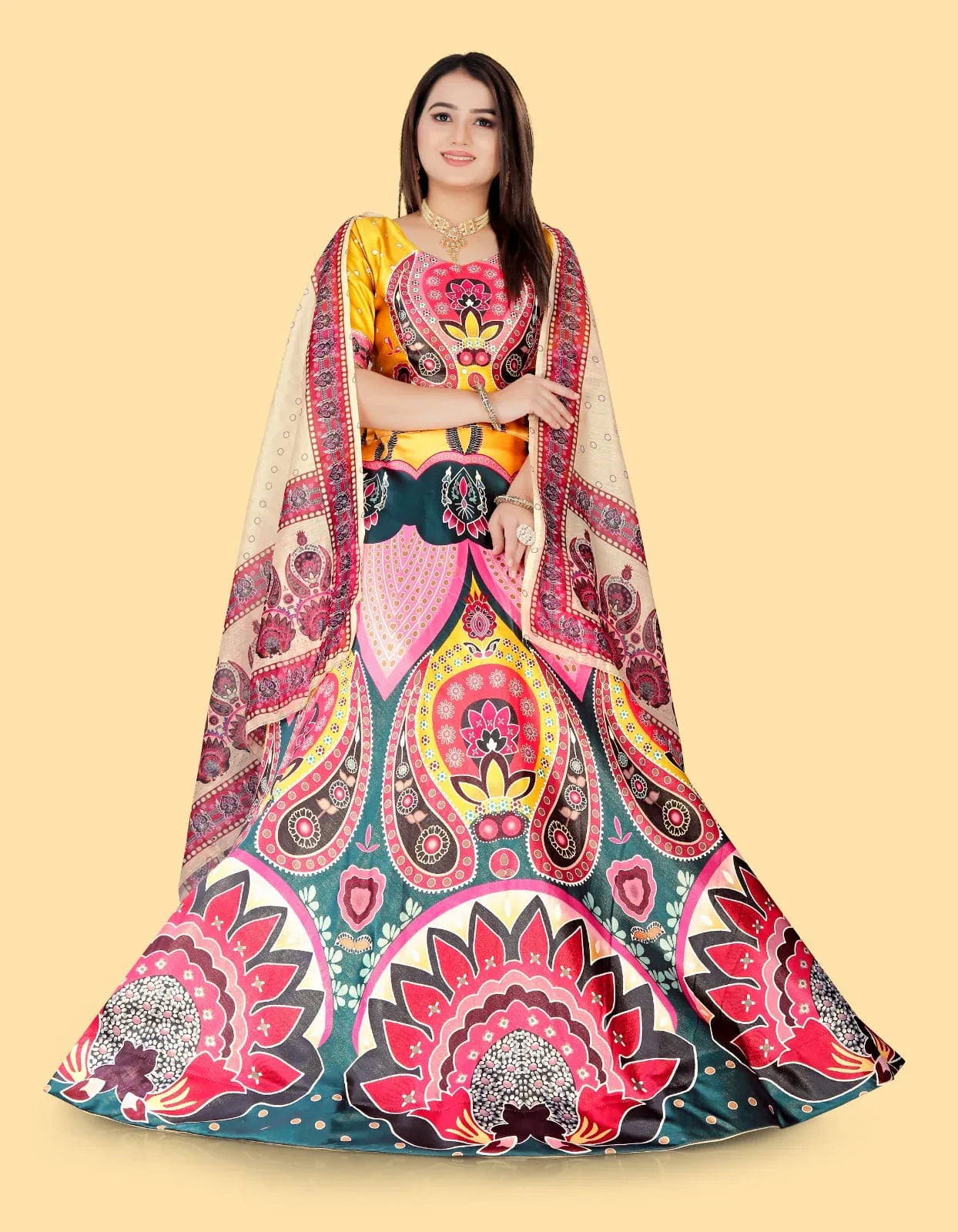 Navratri Wear Printed Lahenga D.No. 113 - Anant Exports