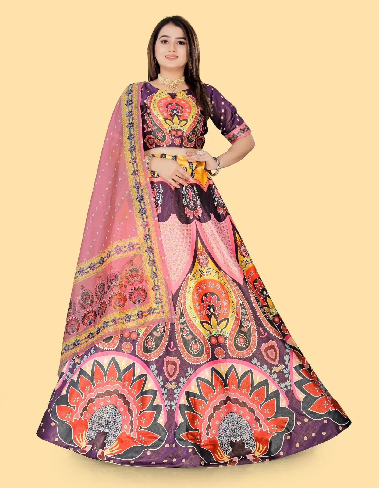 Navratri Wear Printed Lahenga D.No. 113 - Anant Exports