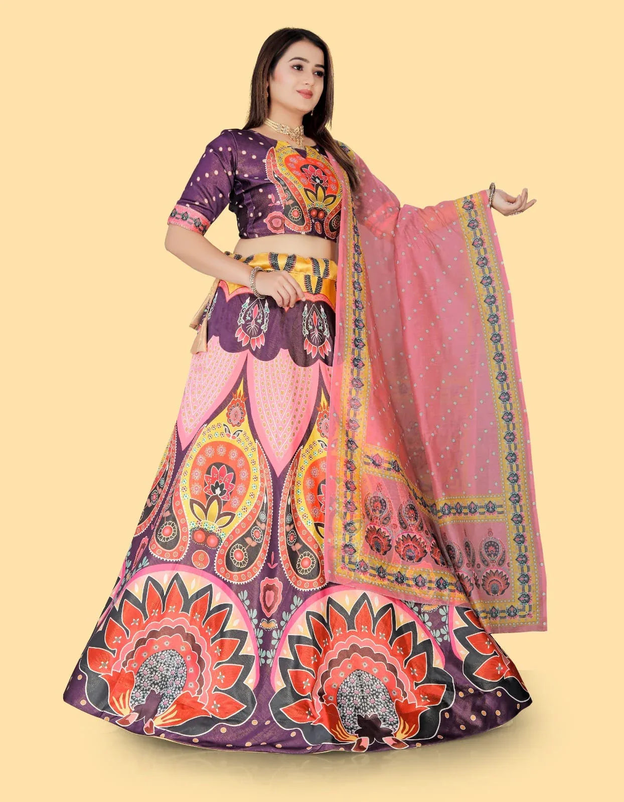 Navratri Wear Printed Lahenga D.No. 113 - Anant Exports