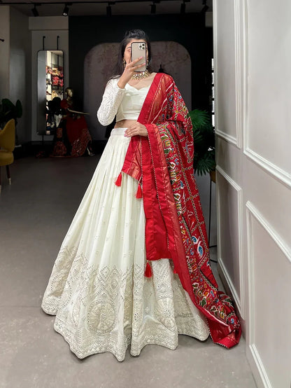 Lucknowi Mirror Work Lehenga D.No.1500