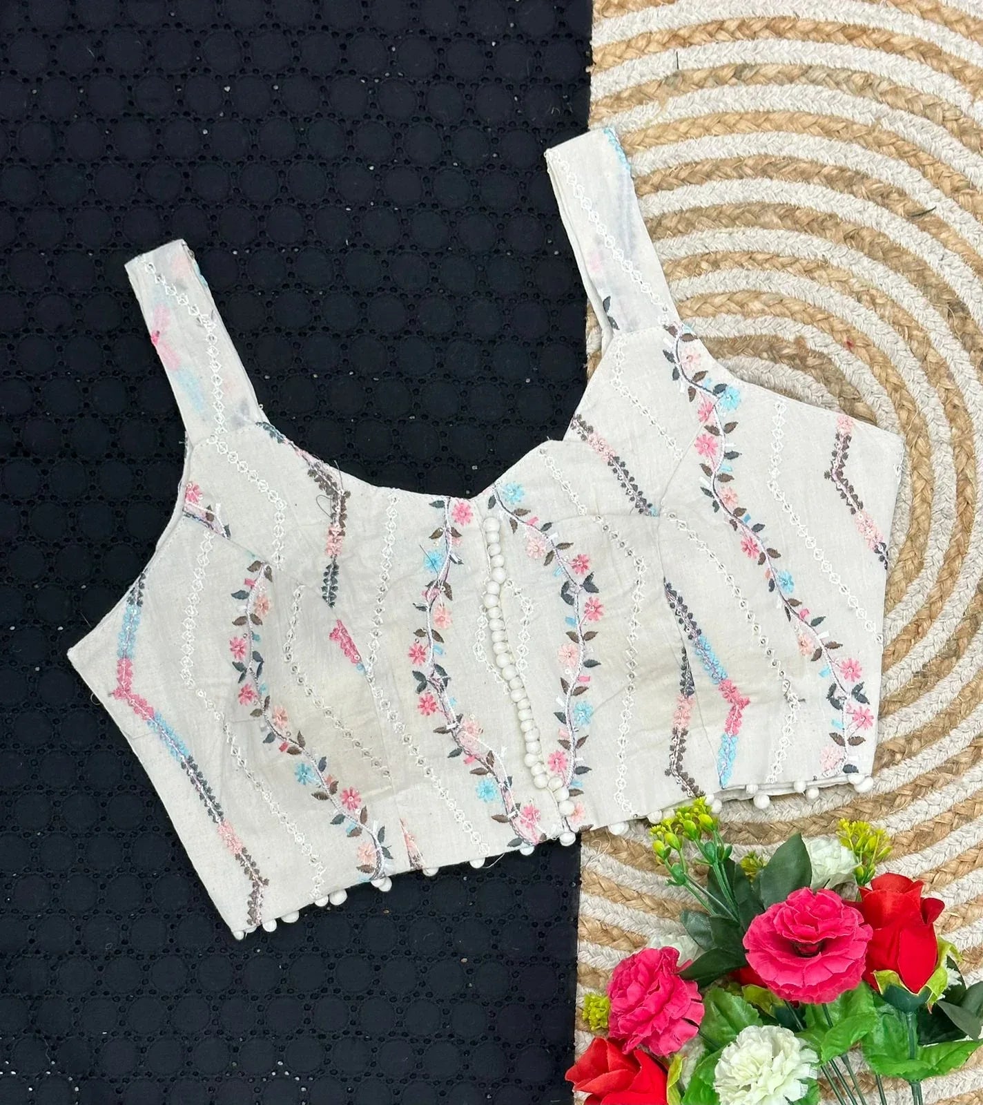Pure Camric Cotton Diable Blouse - Anant Exports