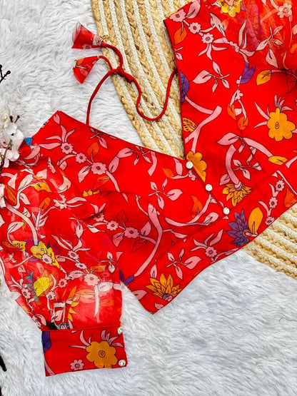 Festival Wear Kalamkari Print Blouse - Anant Exports