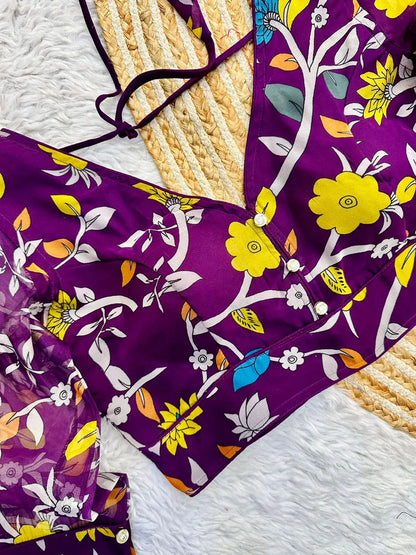 Festival Wear Kalamkari Print Blouse - Anant Exports