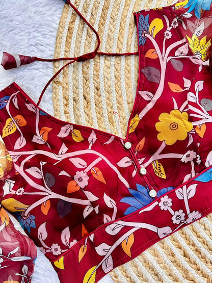 Festival Wear Kalamkari Print Blouse - Anant Exports