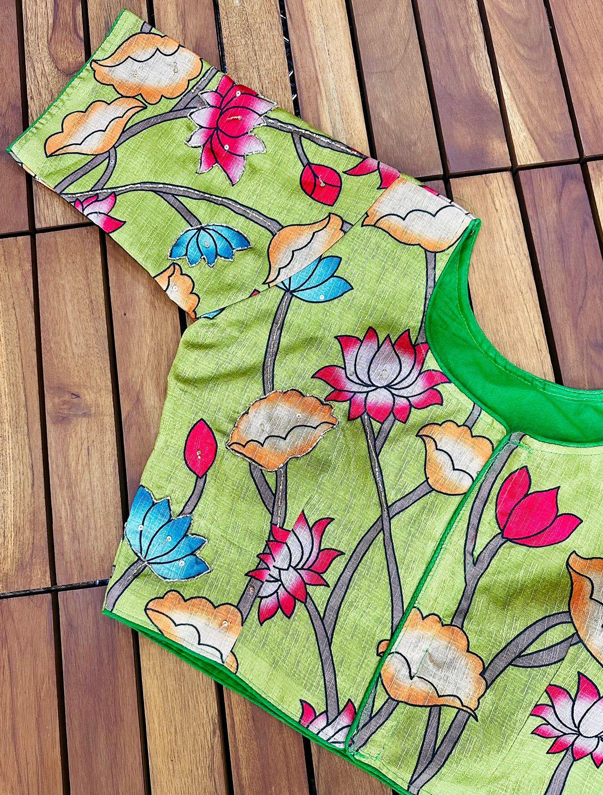 Pure Silk Hand Paint Blouse - Anant Exports