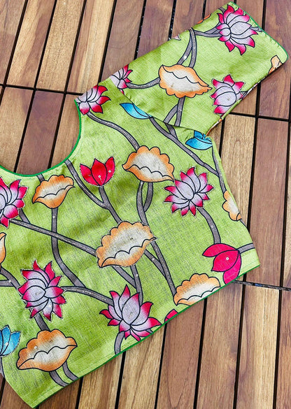 Pure Silk Hand Paint Blouse - Anant Exports