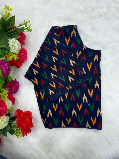 Block Print Ajarakh Boat Neck Blouse - Anant Exports