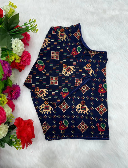 Block Print Ajarakh Boat Neck Blouse - Anant Exports