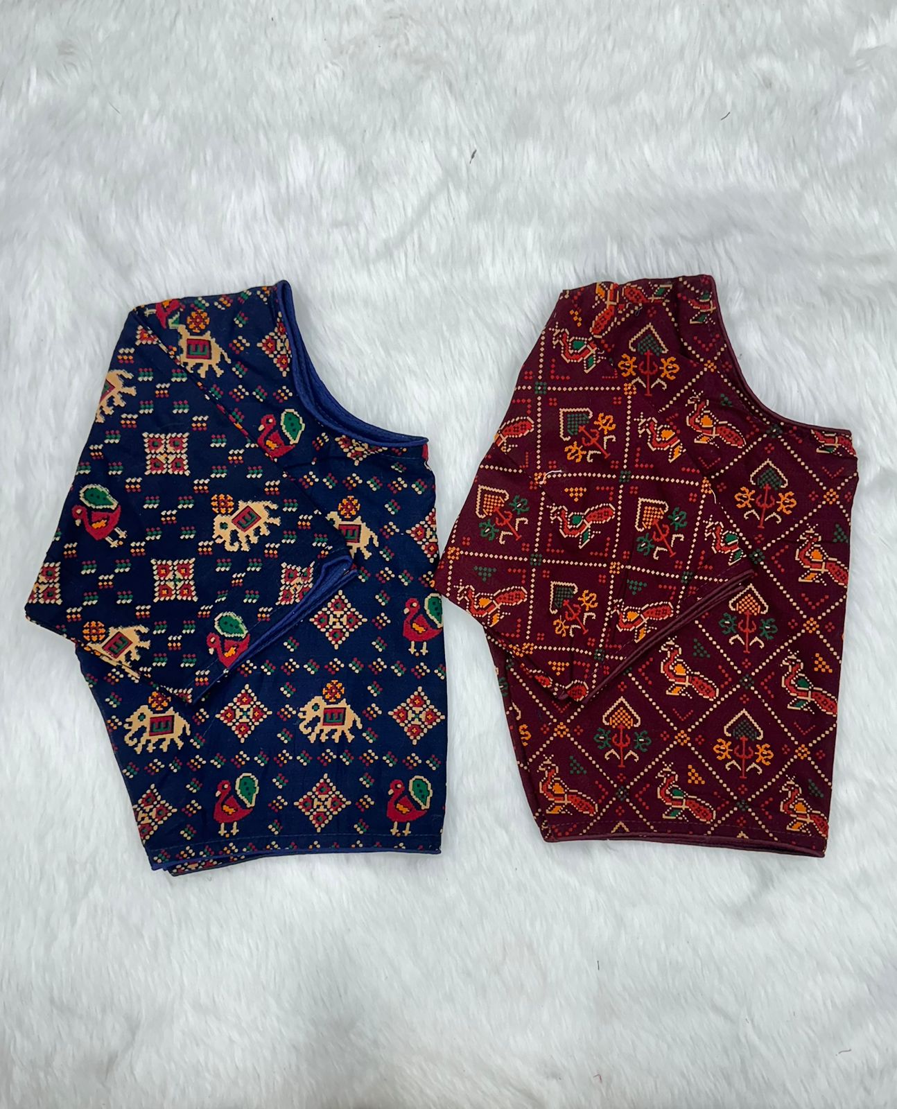 Block Print Ajarakh Boat Neck Blouse