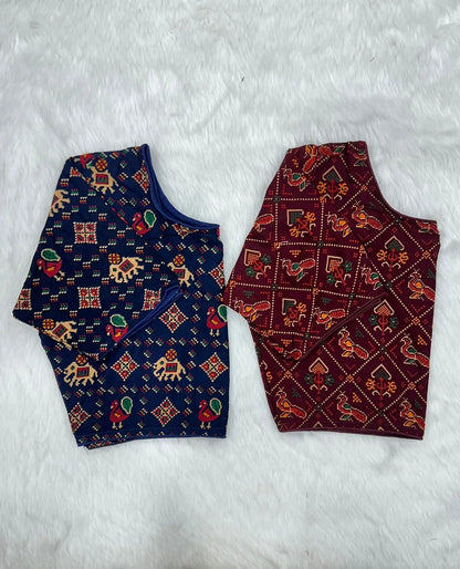 Block Print Ajarakh Boat Neck Blouse - Anant Exports