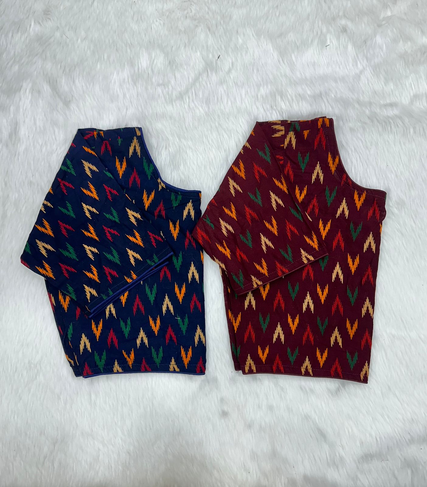 Block Print Ajarakh Boat Neck Blouse