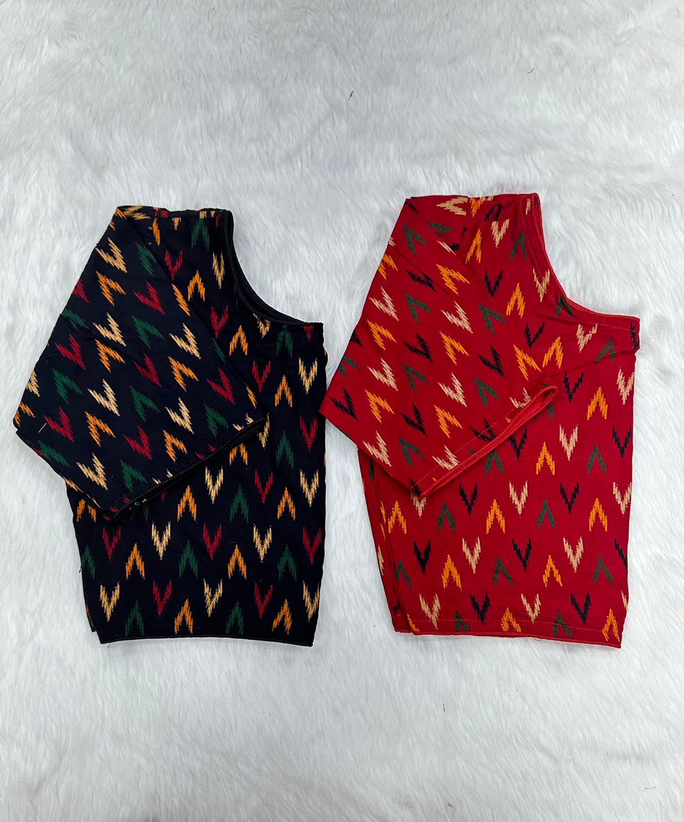 Block Print Ajarakh Boat Neck Blouse