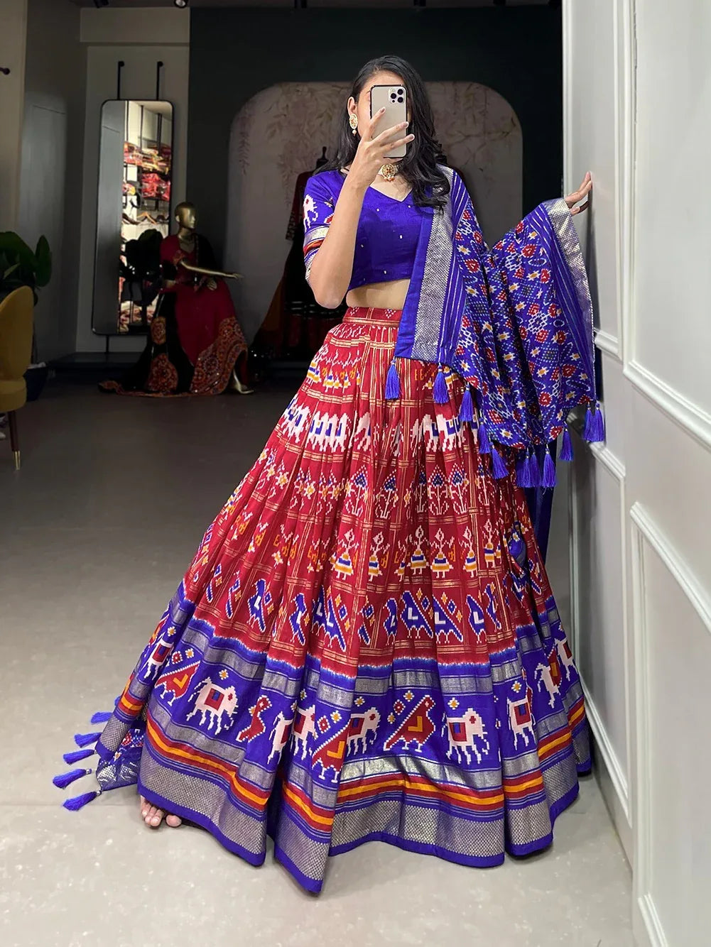 Beautiful Designer Tussar Silk Chaniya Choli - Anant Exports