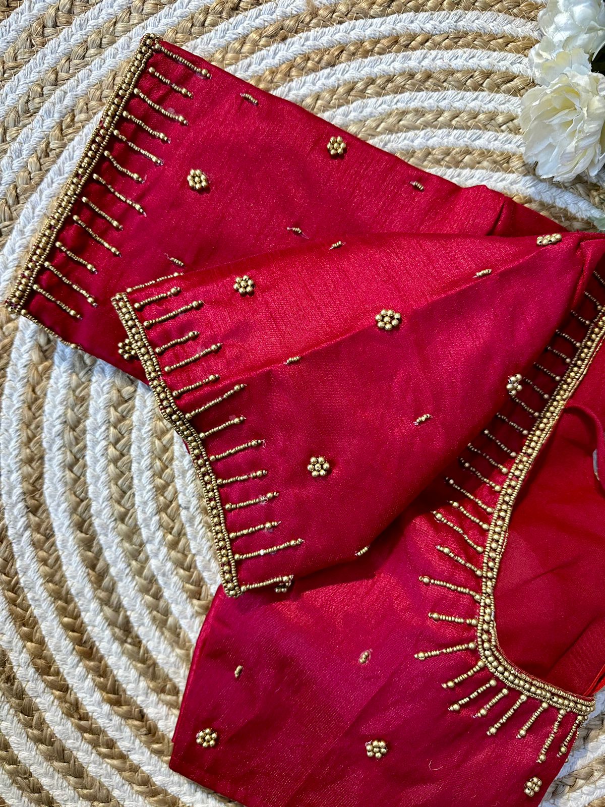 Festival Wear Golden Handcrafted Work Blouse