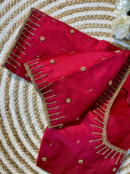 Festival Wear Golden Handcrafted Work Blouse - Anant Exports
