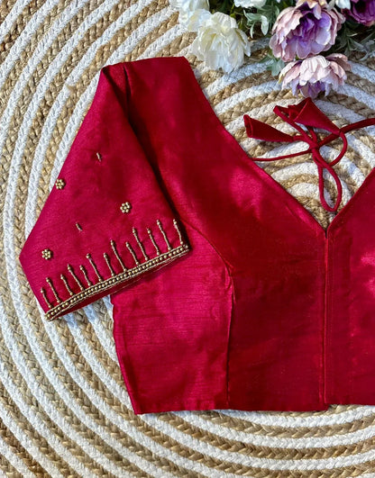 Festival Wear Golden Handcrafted Work Blouse - Anant Exports