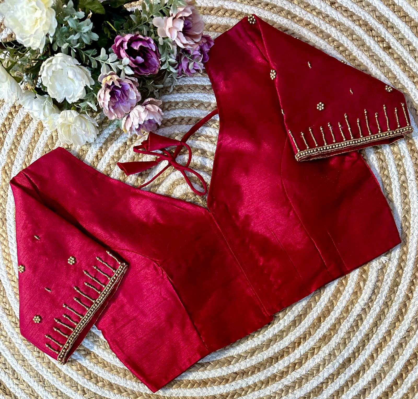 Festival Wear Golden Handcrafted Work Blouse