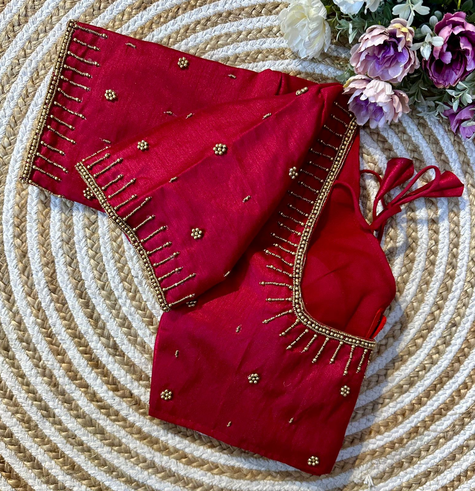 Festival Wear Golden Handcrafted Work Blouse