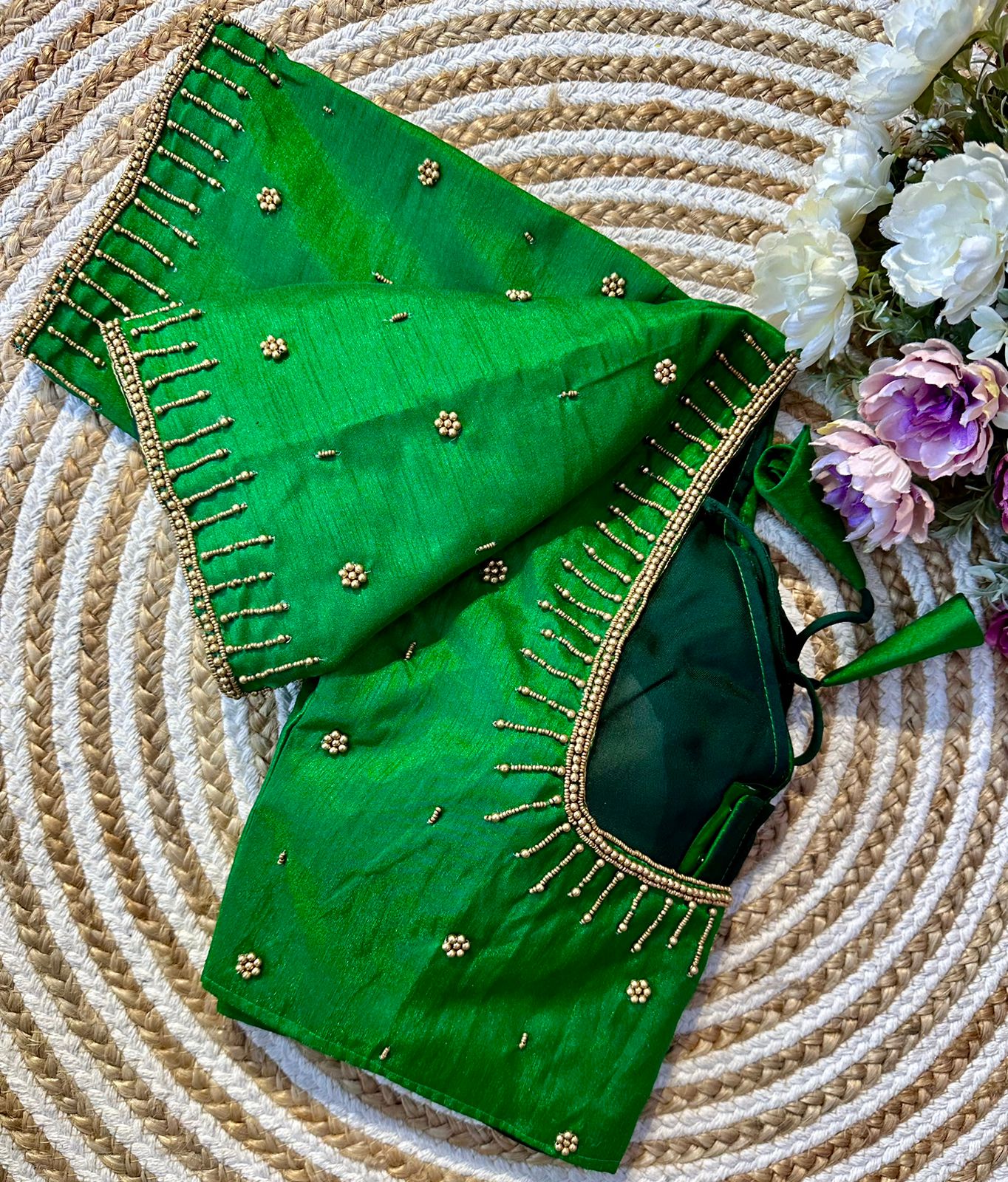 Festival Wear Golden Handcrafted Work Blouse