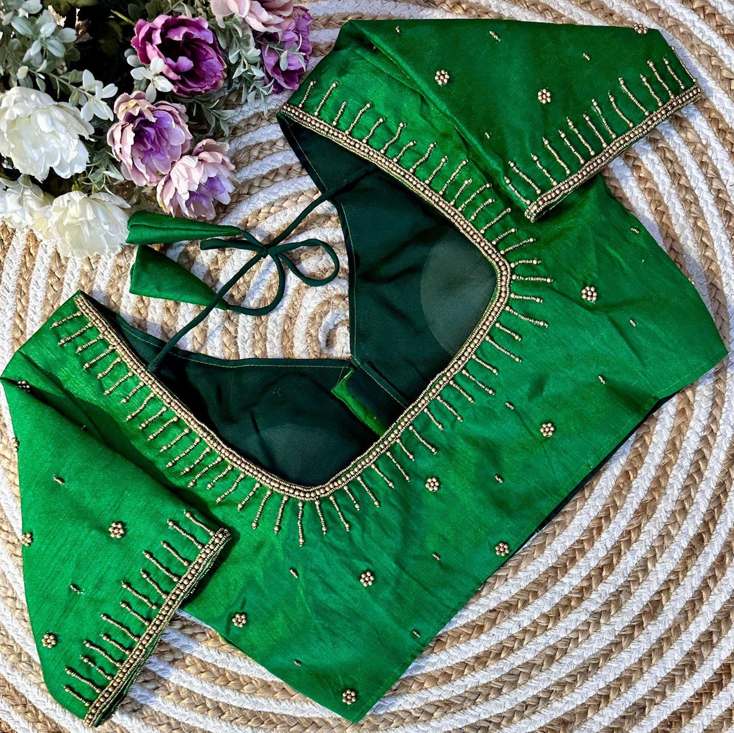 Festival Wear Golden Handcrafted Work Blouse - Anant Exports