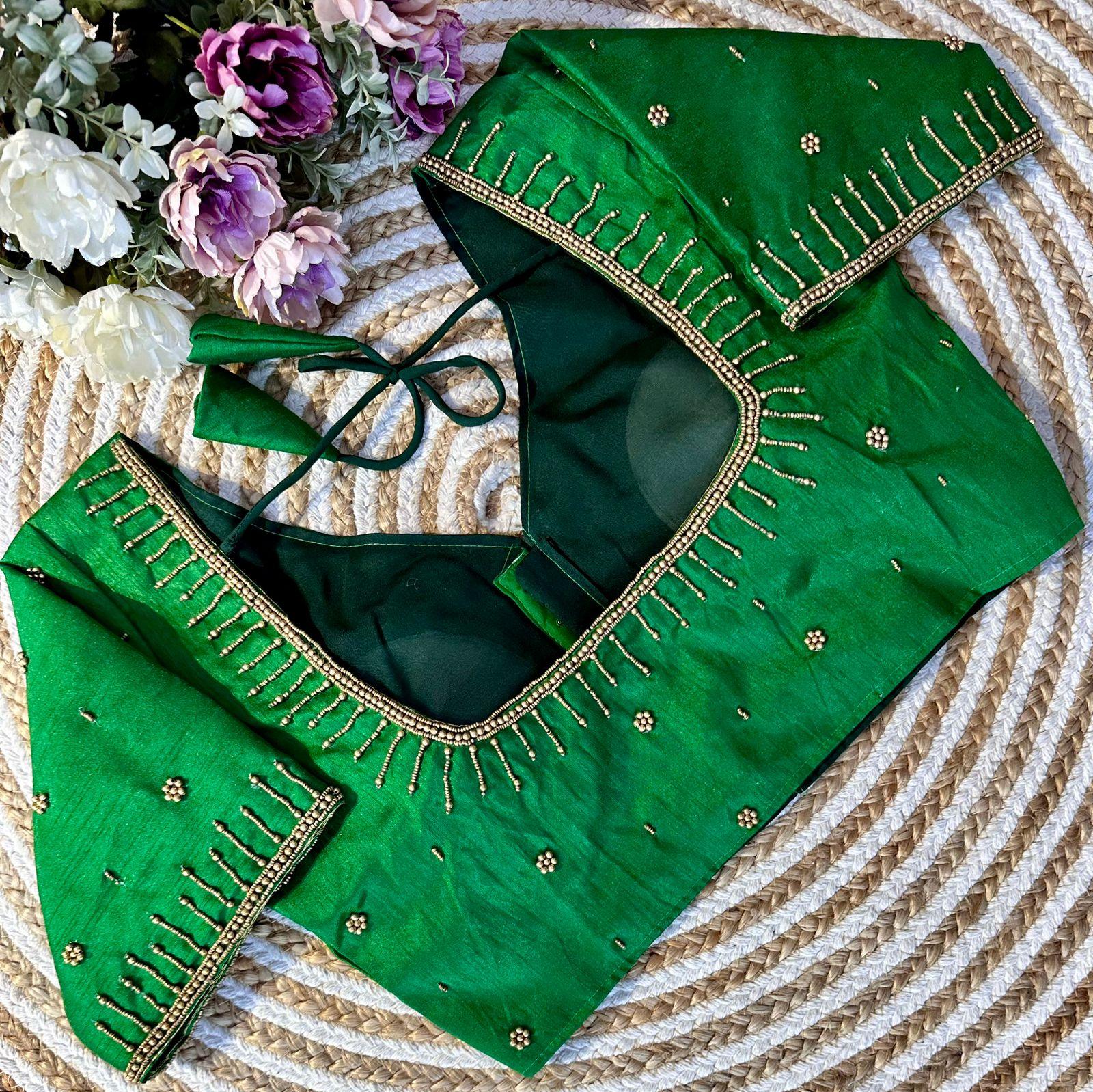 Festival Wear Golden Handcrafted Work Blouse - Anant Exports
