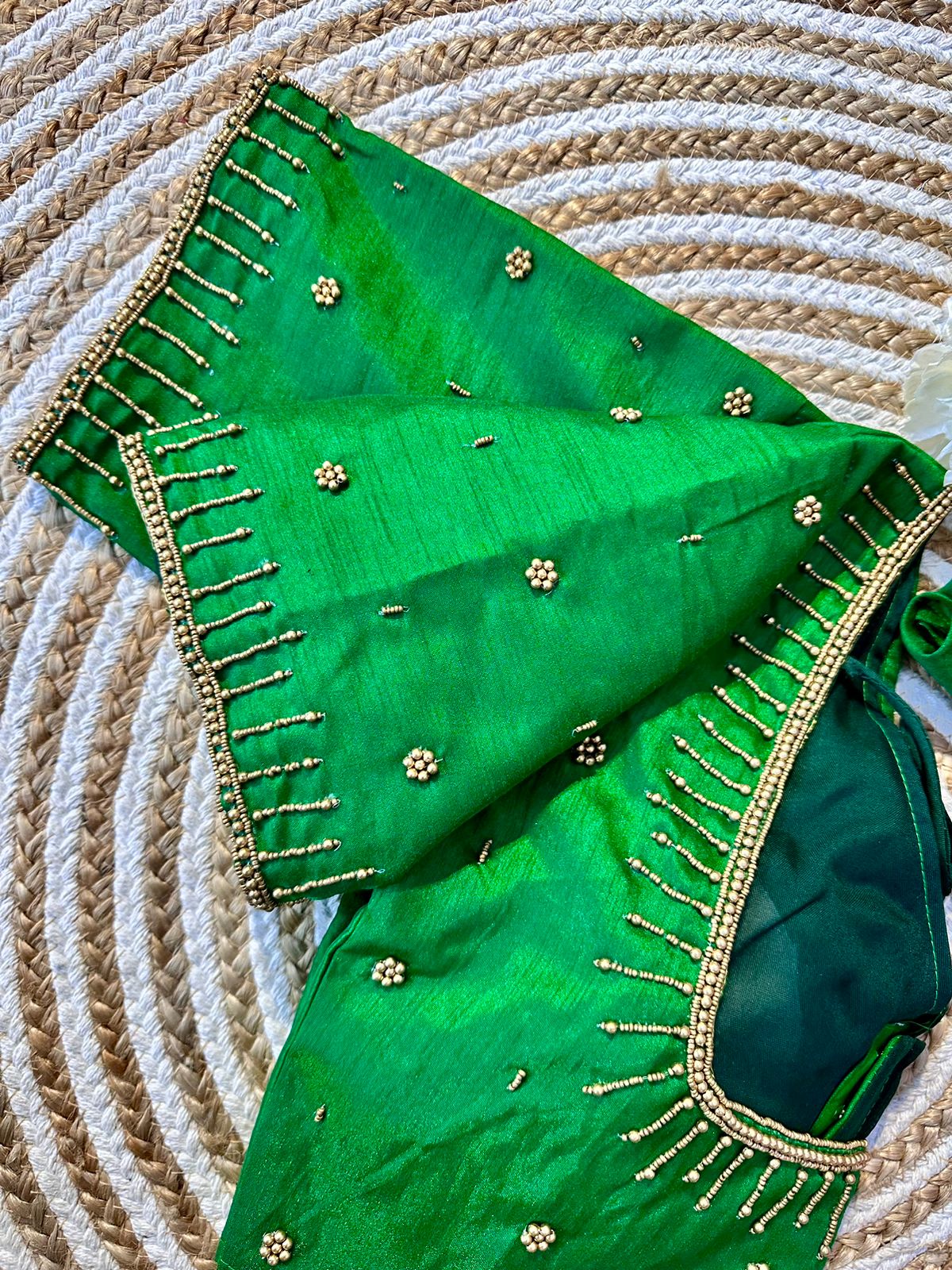 Festival Wear Golden Handcrafted Work Blouse