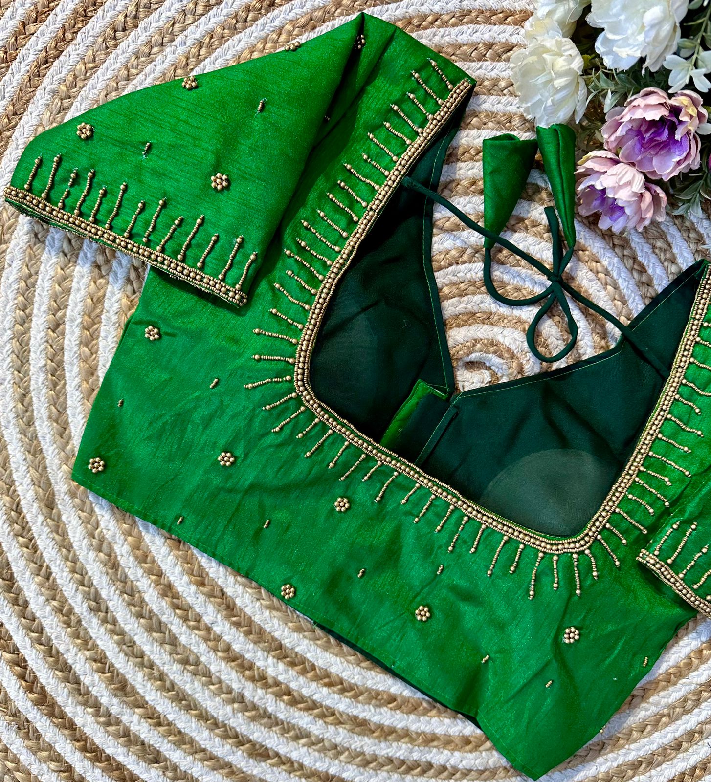 Festival Wear Golden Handcrafted Work Blouse