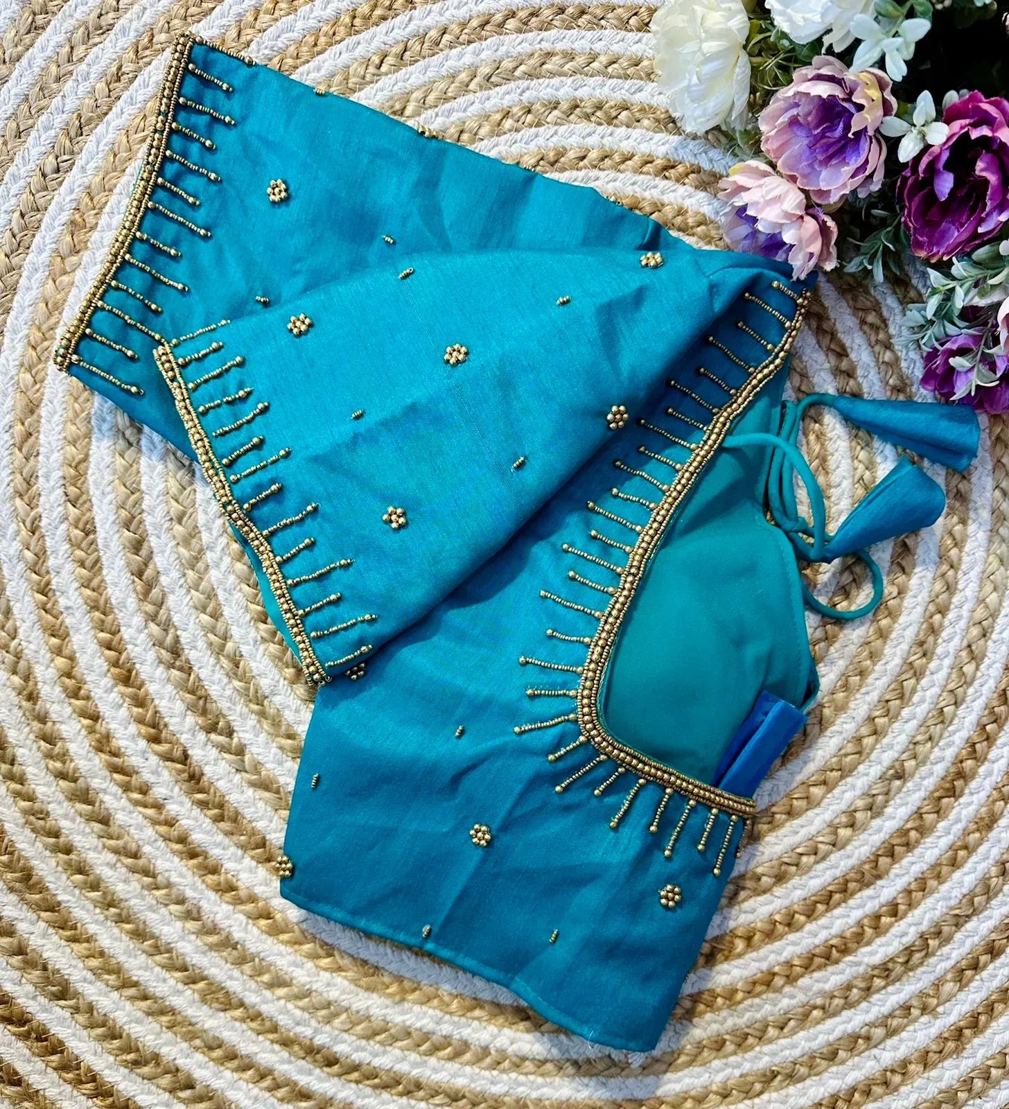 Festival Wear Golden Handcrafted Work Blouse - Anant Exports