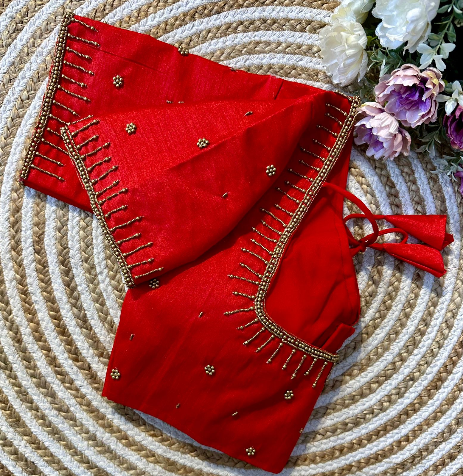 Festival Wear Golden Handcrafted Work Blouse