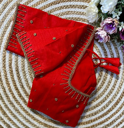 Festival Wear Golden Handcrafted Work Blouse - Anant Exports