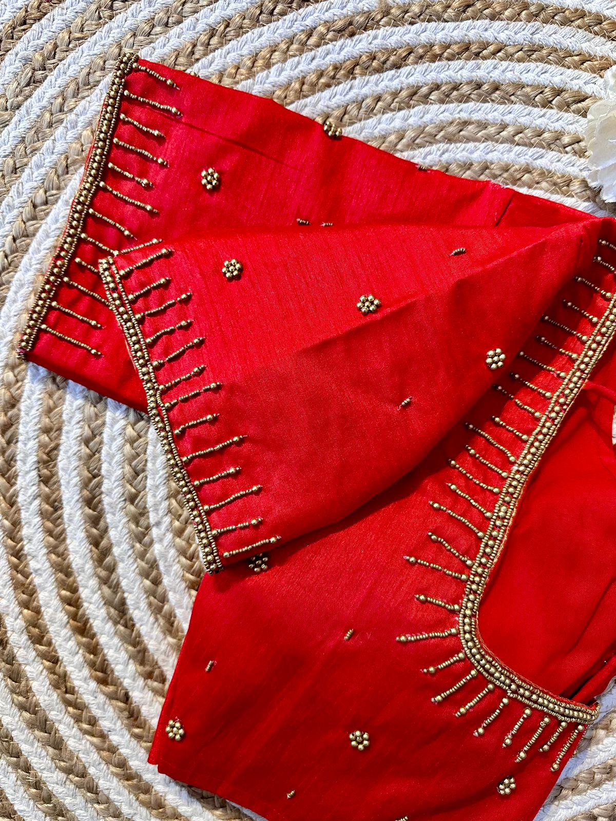 Festival Wear Golden Handcrafted Work Blouse