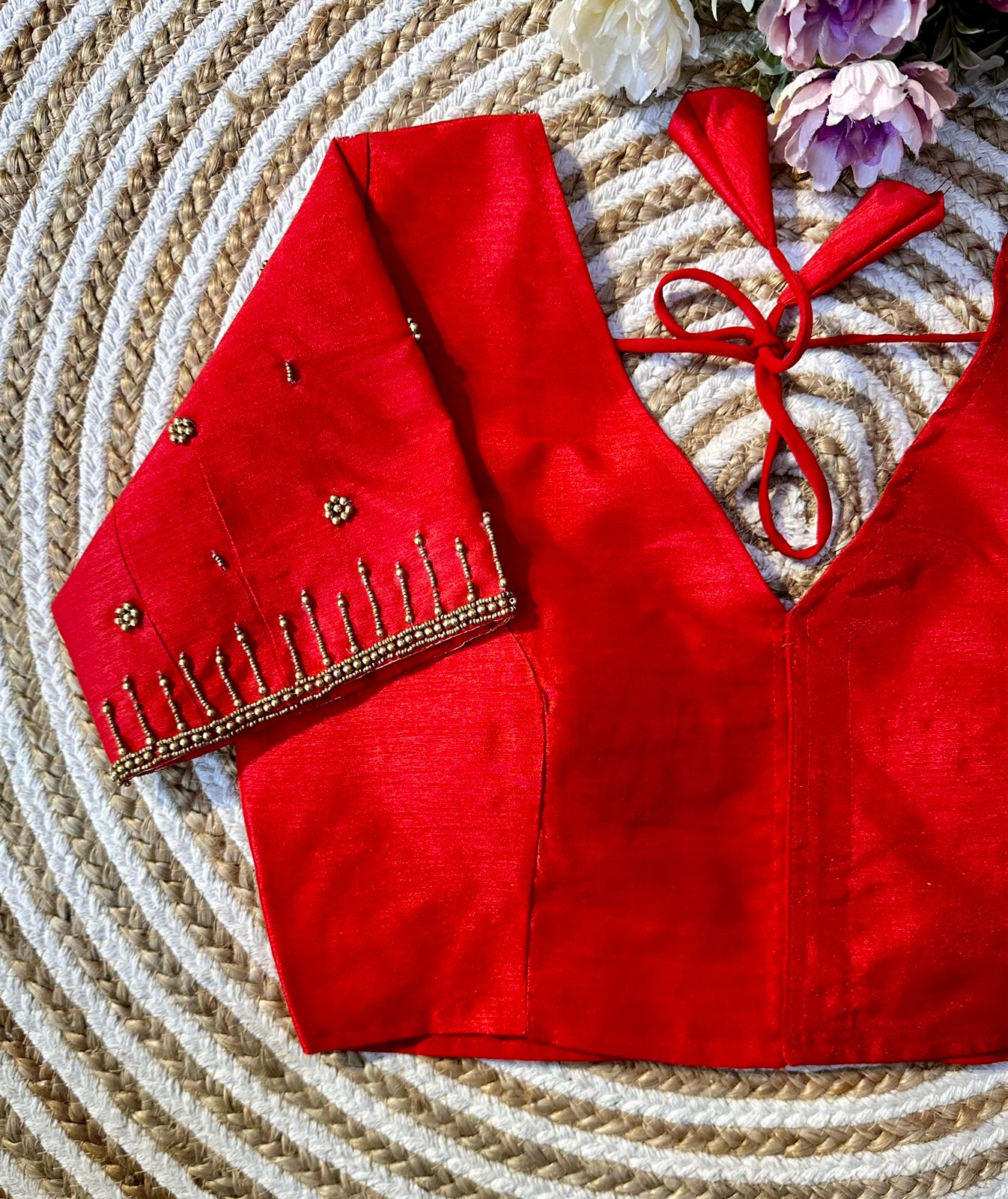 Festival Wear Golden Handcrafted Work Blouse