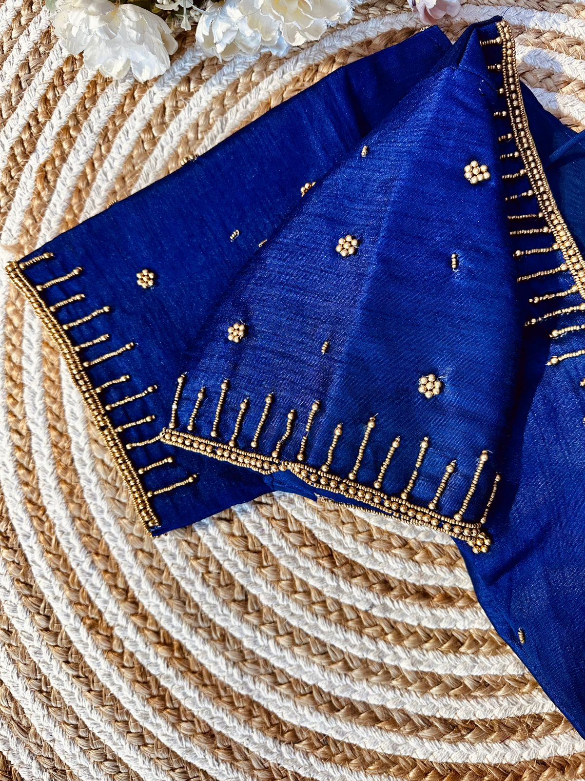 Festival Wear Golden Handcrafted Work Blouse