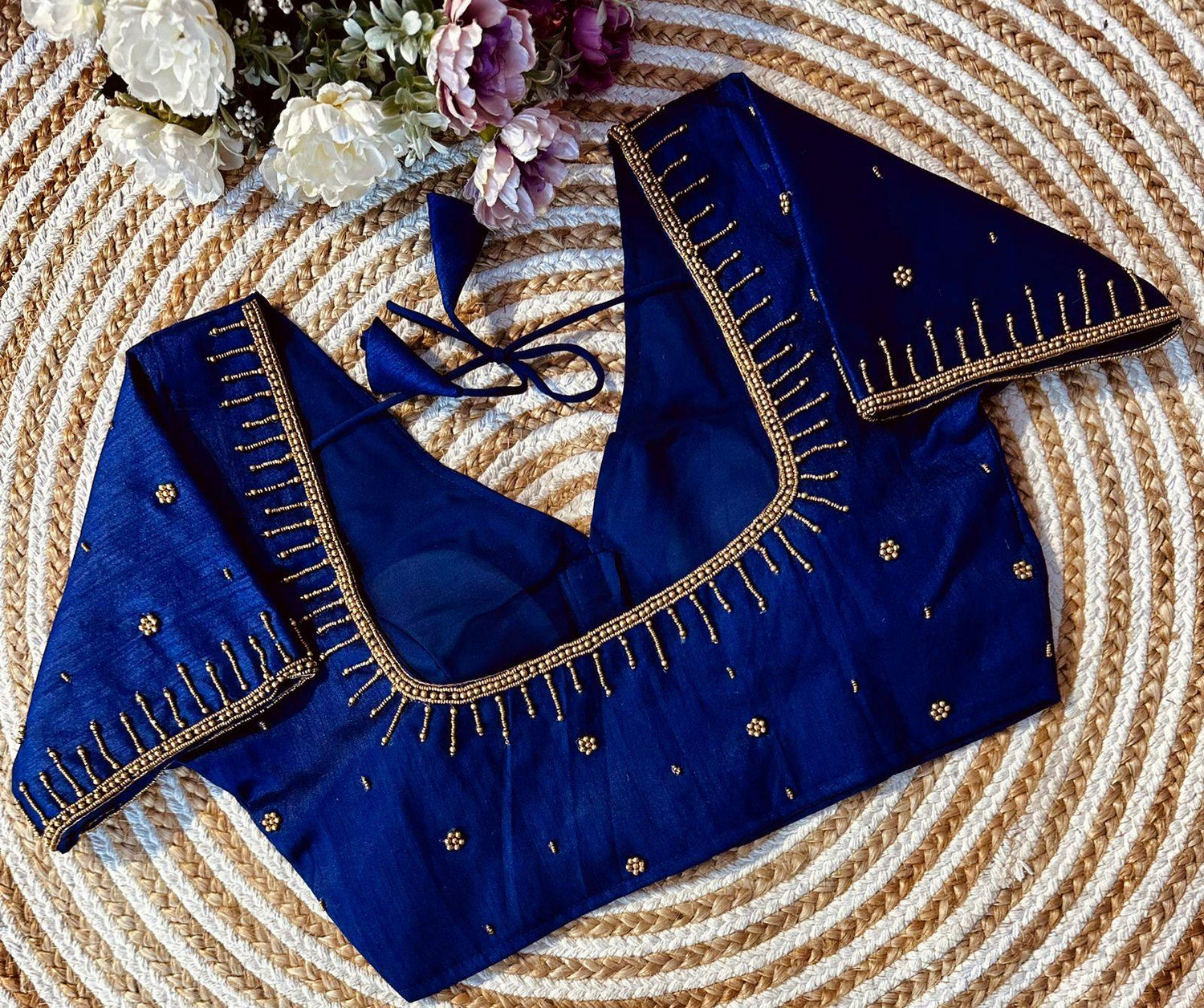 Festival Wear Golden Handcrafted Work Blouse - Anant Exports